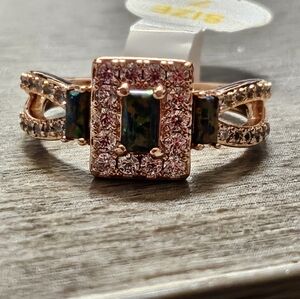 Rose Gold Black fire opal